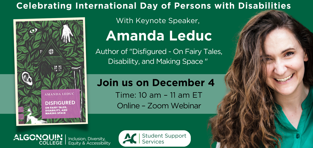 Celebrate International Day of Persons with Disabilities w/ speaker Amanda Leduc