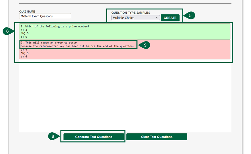 Test/Quiz Question Generator